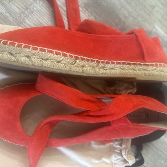 Suede espadrilles, Red/Orange, Size US 8 - Picture 2 of 4